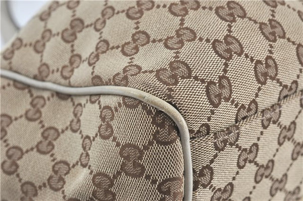 Authentic GUCCI Sukey Shoulder Tote Bag GG Canvas Leather 211944 Brown J0595