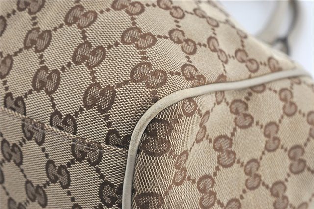Authentic GUCCI Sukey Shoulder Tote Bag GG Canvas Leather 211944 Brown J0595