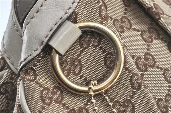 Authentic GUCCI Sukey Shoulder Tote Bag GG Canvas Leather 211944 Brown J0595