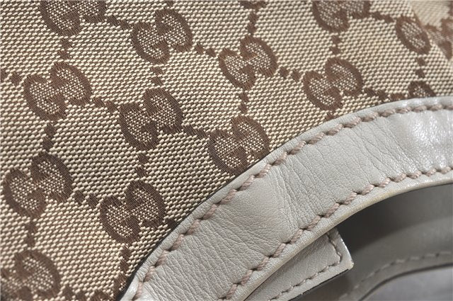 Authentic GUCCI Sukey Shoulder Tote Bag GG Canvas Leather 211944 Brown J0595