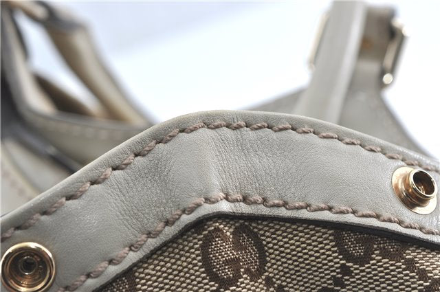 Authentic GUCCI Sukey Shoulder Tote Bag GG Canvas Leather 211944 Brown J0595