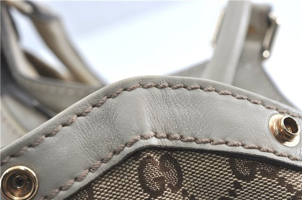 Authentic GUCCI Sukey Shoulder Tote Bag GG Canvas Leather 211944 Brown J0595