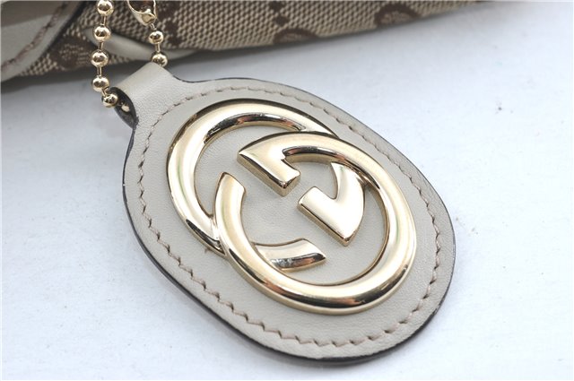 Authentic GUCCI Sukey Shoulder Tote Bag GG Canvas Leather 211944 Brown J0595