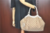 Authentic GUCCI Sukey Shoulder Tote Bag GG Canvas Leather 211944 Brown J0595