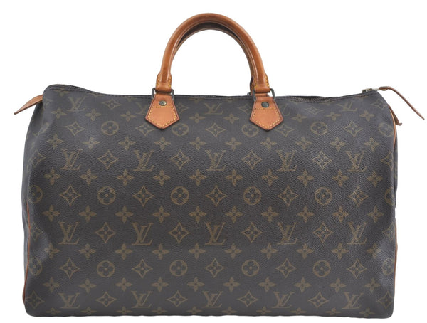 Authentic Louis Vuitton Monogram Speedy 40 Hand Boston Bag M41522 LV J0597