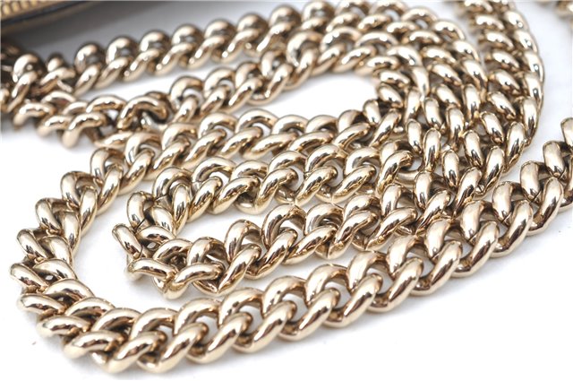 Authentic GUCCI SOHO Tassel Chain Shoulder Boston Bag Leather 308983 Gold J0599