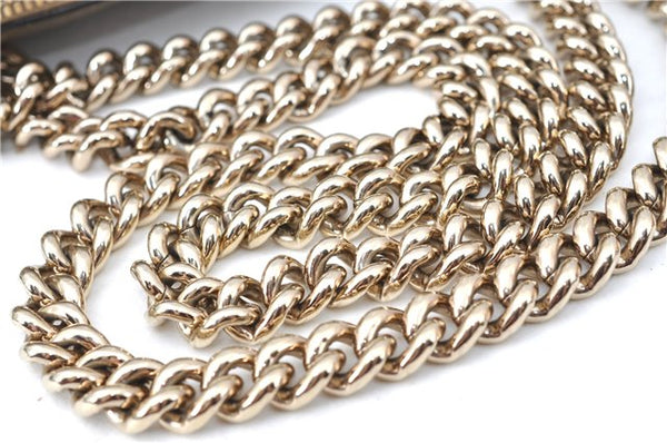 Authentic GUCCI SOHO Tassel Chain Shoulder Boston Bag Leather 308983 Gold J0599