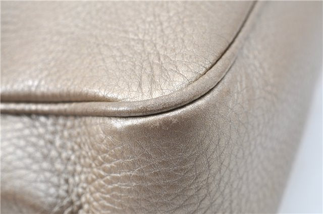 Authentic GUCCI SOHO Tassel Chain Shoulder Boston Bag Leather 308983 Gold J0599