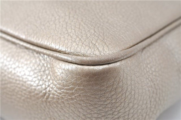 Authentic GUCCI SOHO Tassel Chain Shoulder Boston Bag Leather 308983 Gold J0599