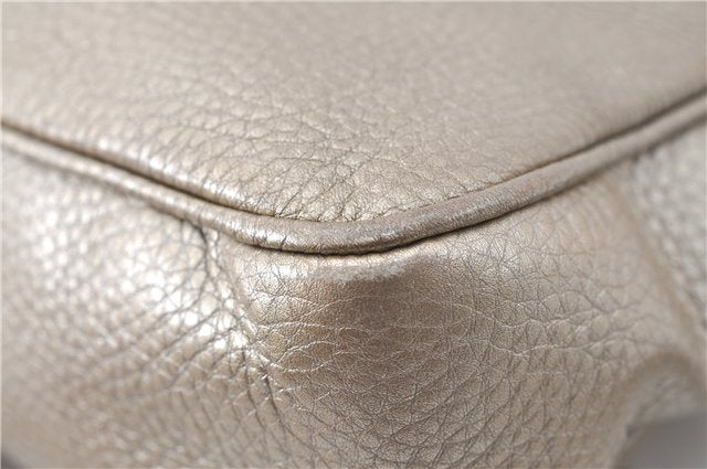 Authentic GUCCI SOHO Tassel Chain Shoulder Boston Bag Leather 308983 Gold J0599