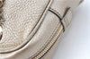 Authentic GUCCI SOHO Tassel Chain Shoulder Boston Bag Leather 308983 Gold J0599