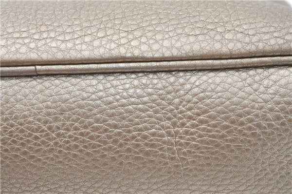 Authentic GUCCI SOHO Tassel Chain Shoulder Boston Bag Leather 308983 Gold J0599