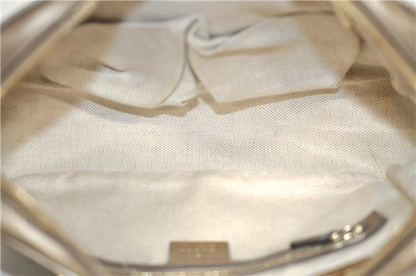 Authentic GUCCI SOHO Tassel Chain Shoulder Boston Bag Leather 308983 Gold J0599