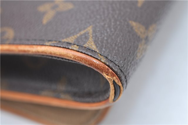 Authentic Louis Vuitton Monogram Pochette Twin GM Shoulder Bag M51852 LV J0603