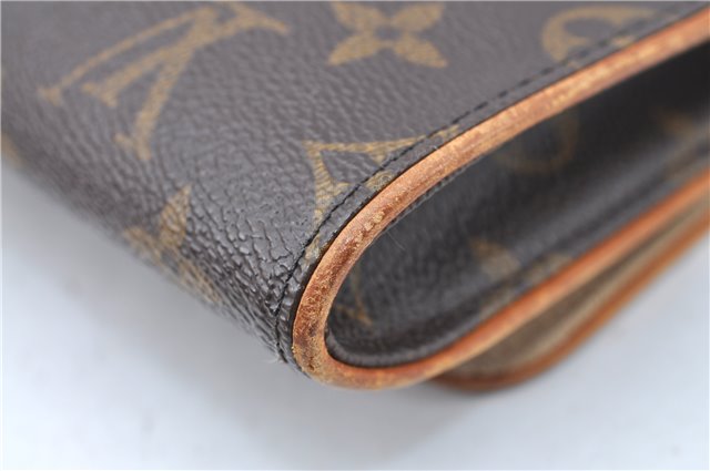 Authentic Louis Vuitton Monogram Pochette Twin GM Shoulder Bag M51852 LV J0603