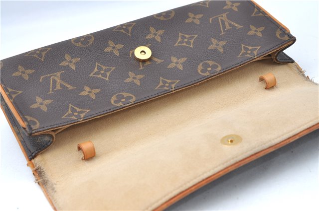 Authentic Louis Vuitton Monogram Pochette Twin GM Shoulder Bag M51852 LV J0603