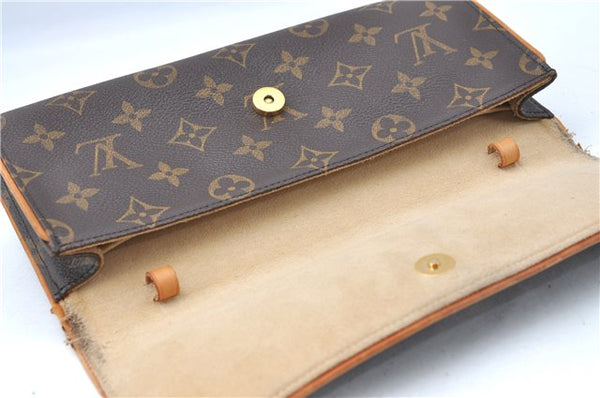 Authentic Louis Vuitton Monogram Pochette Twin GM Shoulder Bag M51852 LV J0603