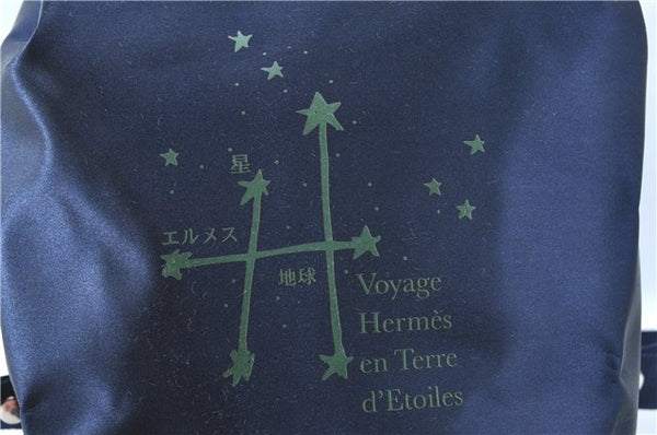 Auth HERMES Sherpa Backpack to the Stars Exhibition 1999 Limited Navy Blue J0604