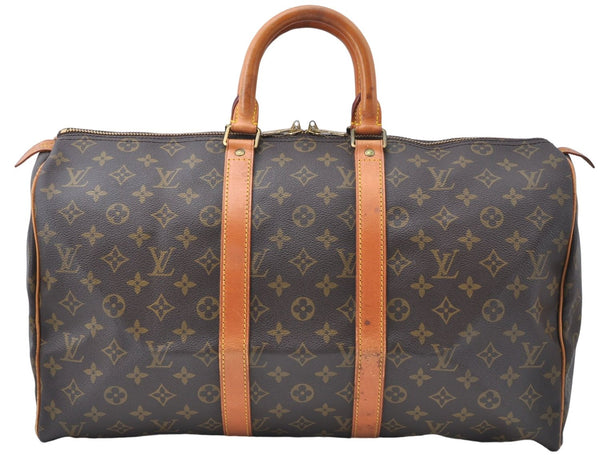 Authentic Louis Vuitton Monogram Keepall 45 Travel Boston Bag M41428 LV J0605