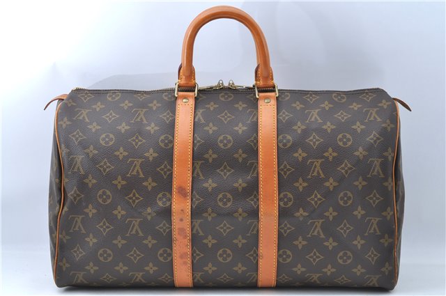 Authentic Louis Vuitton Monogram Keepall 45 Travel Boston Bag M41428 LV J0605