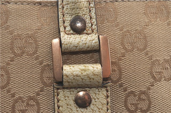 Authentic GUCCI Shoulder Tote Bag GG Canvas Leather 124260 Beige J0607