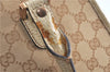 Authentic GUCCI Shoulder Tote Bag GG Canvas Leather 124260 Beige J0607
