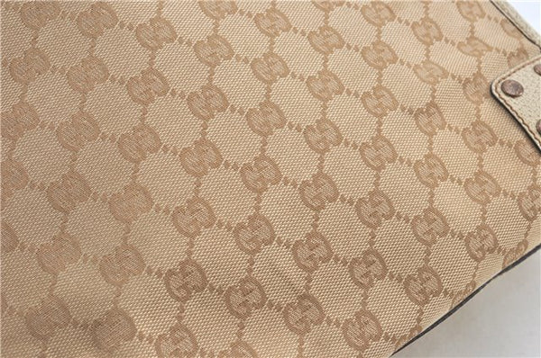 Authentic GUCCI Shoulder Tote Bag GG Canvas Leather 124260 Beige J0607
