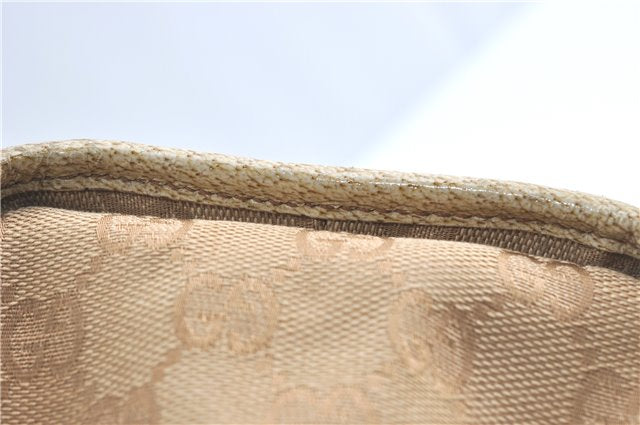 Authentic GUCCI Shoulder Tote Bag GG Canvas Leather 124260 Beige J0607