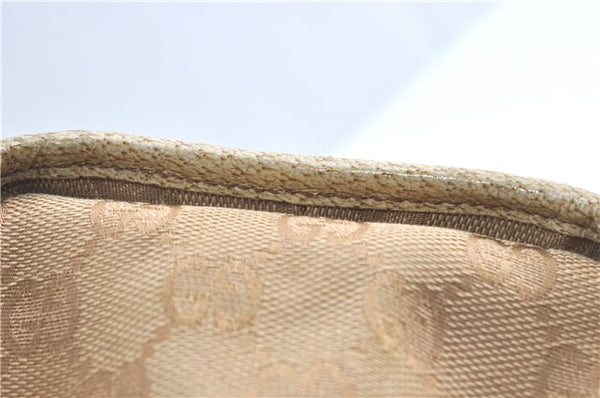 Authentic GUCCI Shoulder Tote Bag GG Canvas Leather 124260 Beige J0607