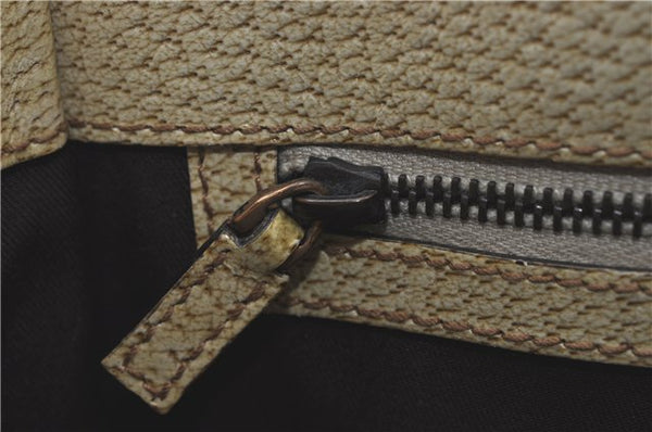 Authentic GUCCI Shoulder Tote Bag GG Canvas Leather 124260 Beige J0607