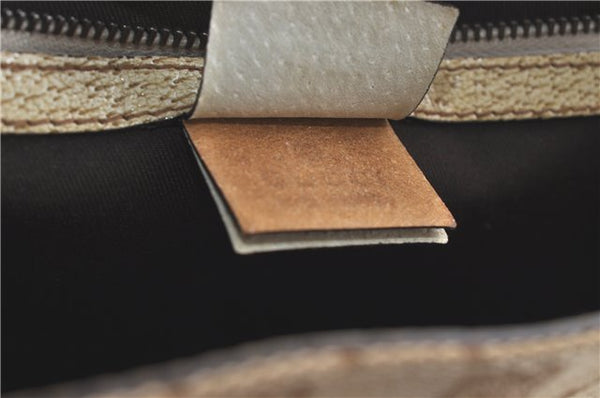 Authentic GUCCI Shoulder Tote Bag GG Canvas Leather 124260 Beige J0607