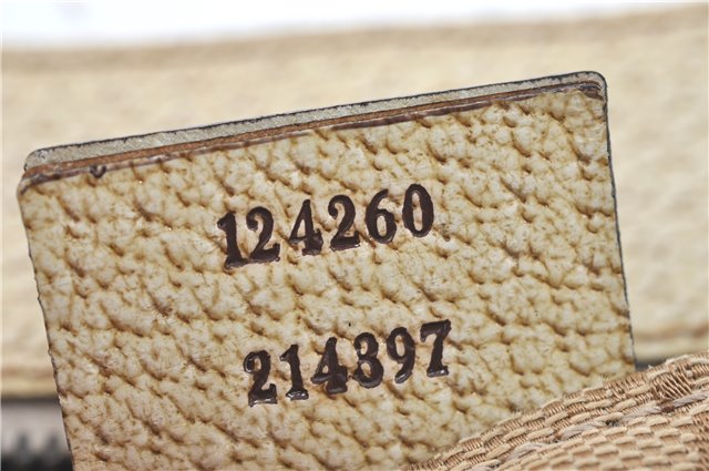 Authentic GUCCI Shoulder Tote Bag GG Canvas Leather 124260 Beige J0607