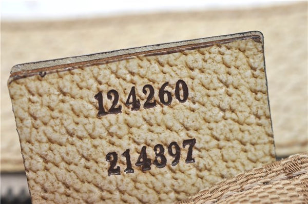 Authentic GUCCI Shoulder Tote Bag GG Canvas Leather 124260 Beige J0607