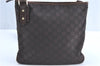 Auth GUCCI Shoulder Cross Body Bag Purse GG Nylon Leather 257246 Brown  J0611