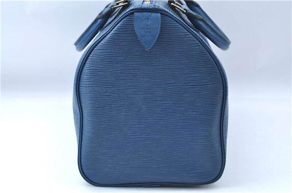 Authentic Louis Vuitton Epi Speedy 30 Hand Boston Bag Blue M43005 LV J0614