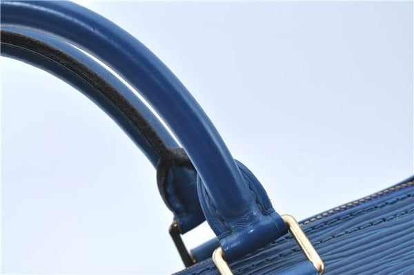 Authentic Louis Vuitton Epi Speedy 30 Hand Boston Bag Blue M43005 LV J0614