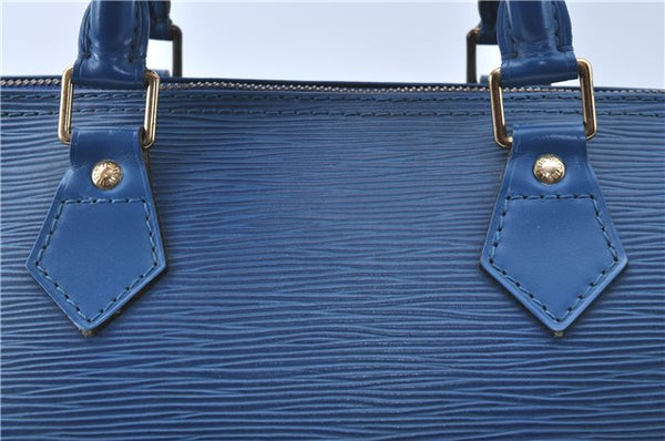 Authentic Louis Vuitton Epi Speedy 30 Hand Boston Bag Blue M43005 LV J0614