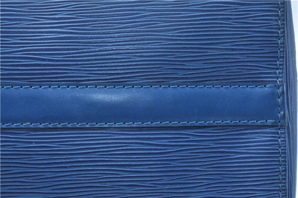 Authentic Louis Vuitton Epi Speedy 30 Hand Boston Bag Blue M43005 LV J0614