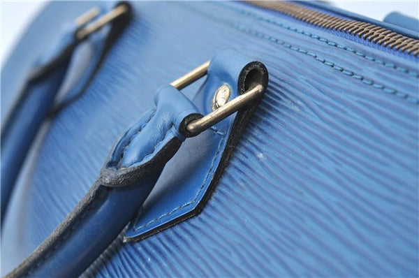 Authentic Louis Vuitton Epi Speedy 30 Hand Boston Bag Blue M43005 LV J0614