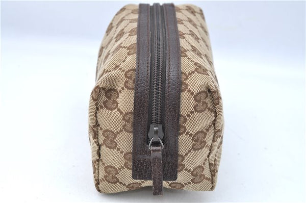 Authentic GUCCI Pouch Purse GG Canvas Leather 29595 Brown J0616
