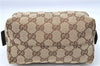Authentic GUCCI Pouch Purse GG Canvas Leather 29595 Brown J0616
