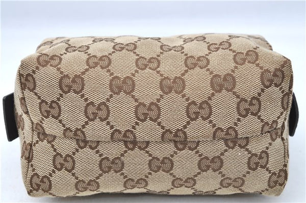 Authentic GUCCI Pouch Purse GG Canvas Leather 29595 Brown J0616