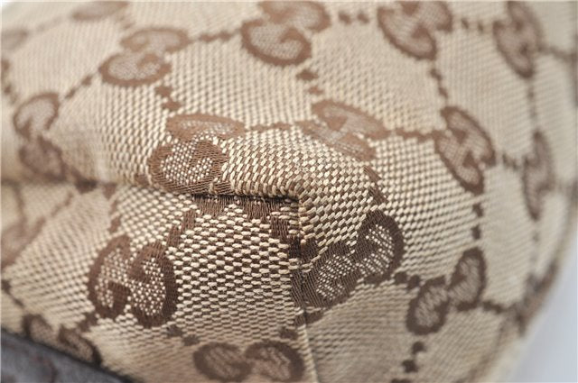 Authentic GUCCI Pouch Purse GG Canvas Leather 29595 Brown J0616