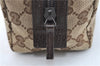 Authentic GUCCI Pouch Purse GG Canvas Leather 29595 Brown J0616