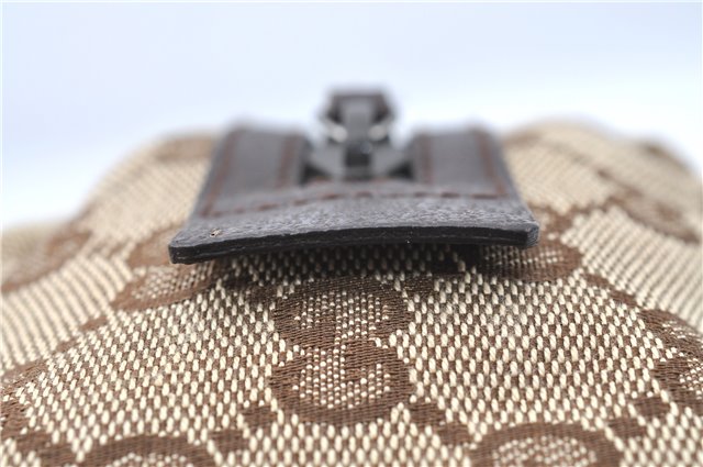 Authentic GUCCI Pouch Purse GG Canvas Leather 29595 Brown J0616