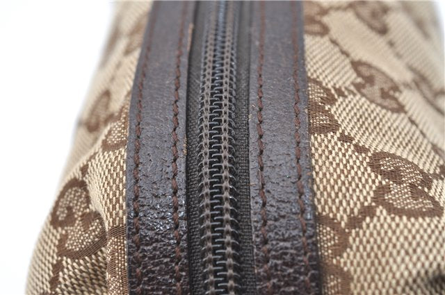 Authentic GUCCI Pouch Purse GG Canvas Leather 29595 Brown J0616