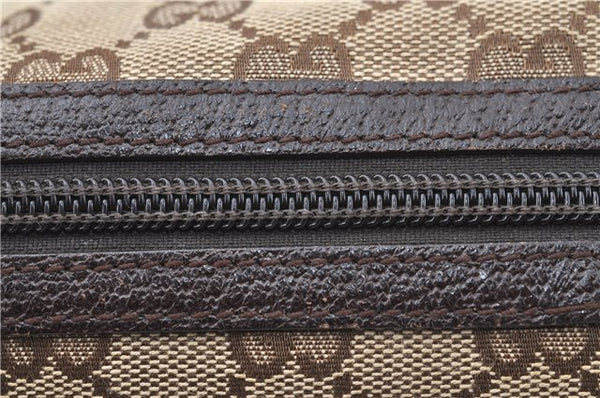 Authentic GUCCI Pouch Purse GG Canvas Leather 29595 Brown J0616