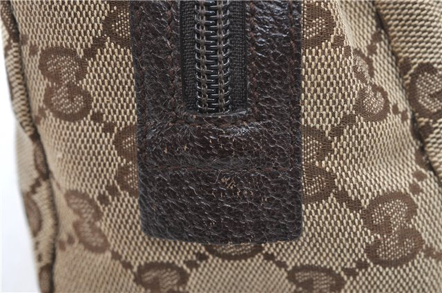 Authentic GUCCI Pouch Purse GG Canvas Leather 29595 Brown J0616