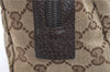 Authentic GUCCI Pouch Purse GG Canvas Leather 29595 Brown J0616