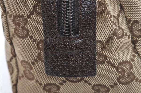 Authentic GUCCI Pouch Purse GG Canvas Leather 29595 Brown J0616